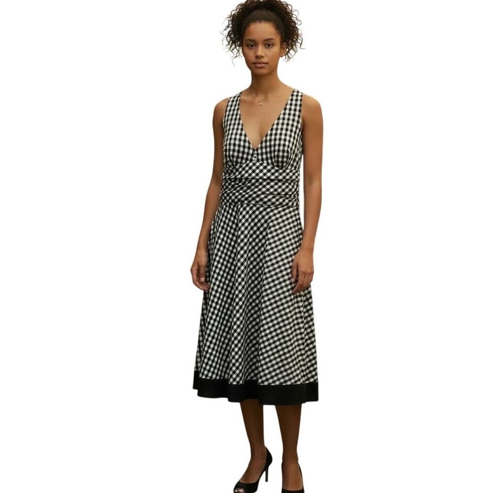 Vintage 1990s Robbie Bee Gingham Halter Dress Rockabilly Pin Up Women’s Sz 16